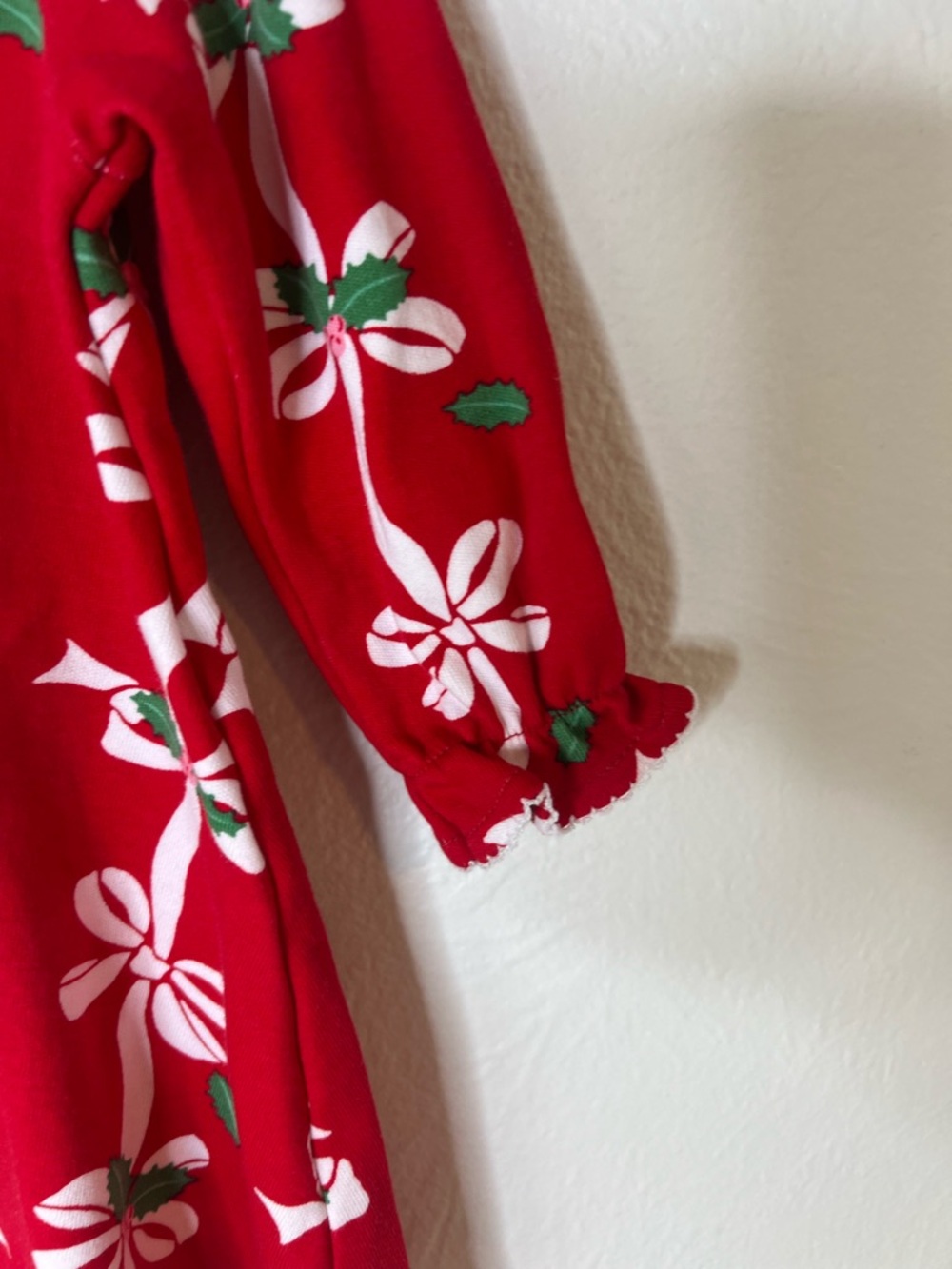 Beaufort Bonnet Co. Sadie Sweatshirt Dress Red Ribbon Holiday Print 6-12 months - Picture 3 of 10